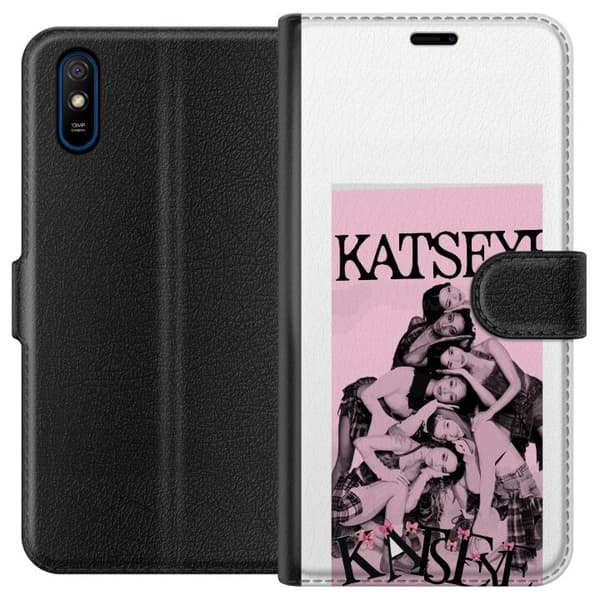 Kompatibel Tegnebogsetui til Xiaomi Redmi 9A kattøje pink