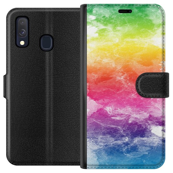 Samsung Galaxy A40 Tegnebogsetui Vandfarvet Fade
