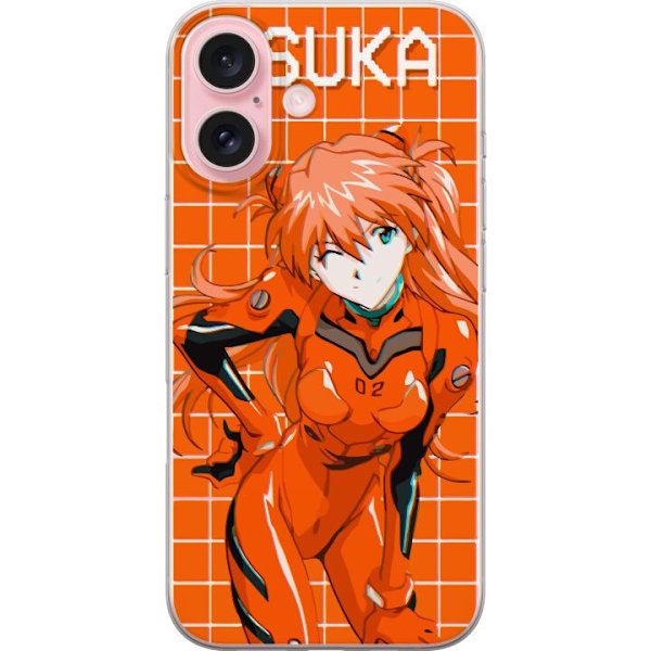 Apple iPhone 16 Läpinäkyvä kuori Asuka Evangelion