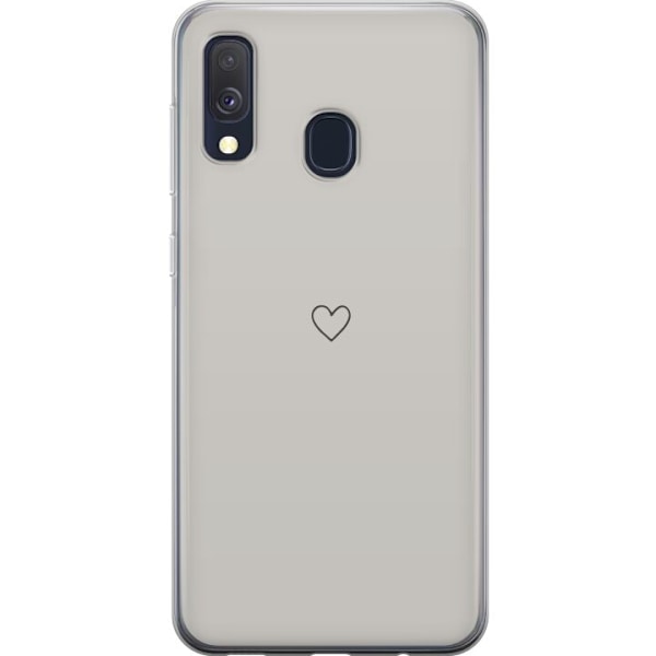 Samsung Galaxy A40 Gennemsigtig cover Lille Hjerte