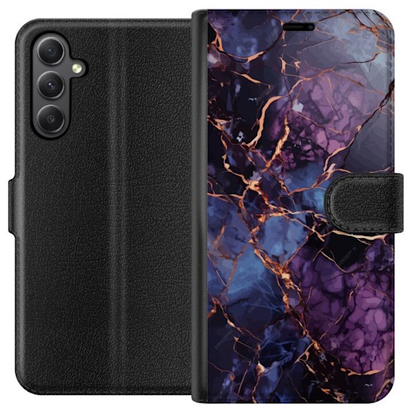 Samsung Galaxy S23 FE Lommeboketui Marmor Blå Lilla