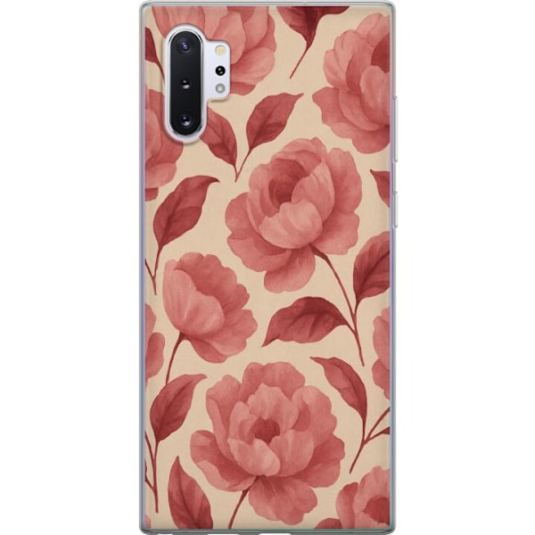 Samsung Galaxy Note10+ Gennemsigtig cover Roseblomst