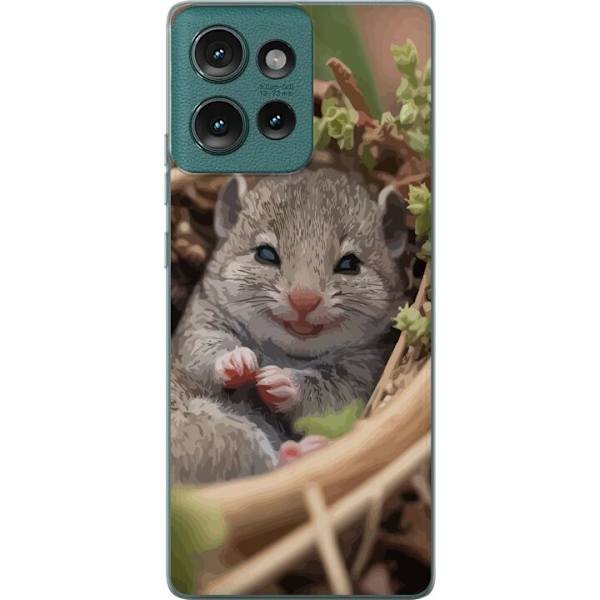 Motorola Edge 50 Gennemsigtig cover Rotte Smilende Dyremotiv By Motiv Urban Grafisk Design Populært Sjovt Motiv Kunstart Stil