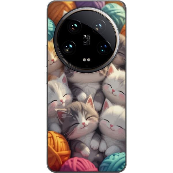 Kompatibelt Mobildeksel til Xiaomi 14 Ultra Sovande kattungar beige