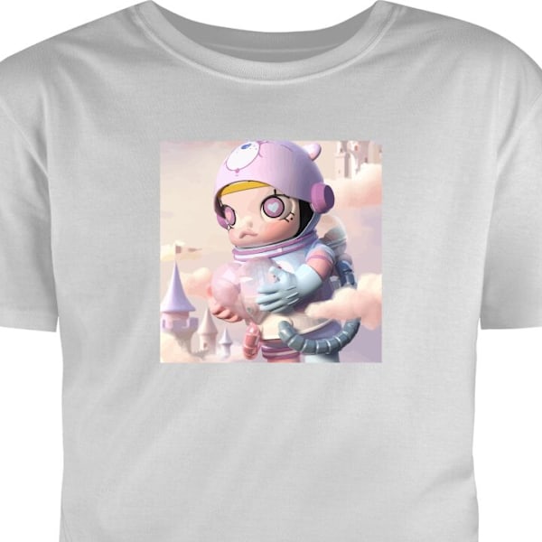 Barn-T-shirt | Bekväm T-shirt för Barn Mega Space Molly Care grå 7-8 År