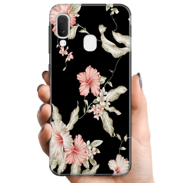 Samsung Galaxy A20e TPU Mobilcover Blomster