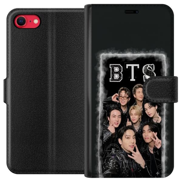 Kompatibel Tegnebogsetui til Apple iPhone 8 BTS-medlemmer poserer sammen i sorte outfits for en selfie sort