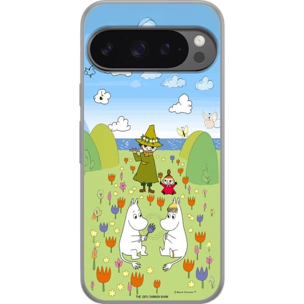 Kompatibelt Mobildeksel til Google Pixel 9 Pro XL Mumin i blomsteräng grønn