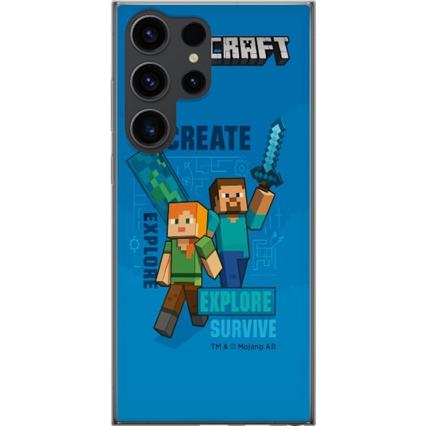 Samsung Galaxy S24 Ultra Gennemsigtig cover Minecraft Huler