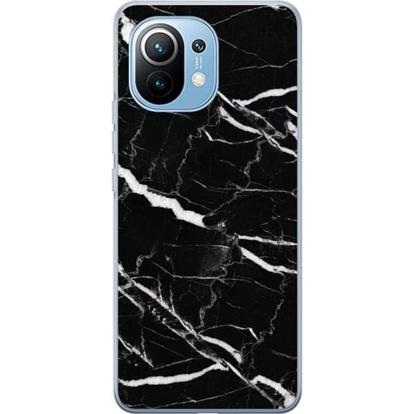 Kompatibel Mobilcover til Xiaomi Mi 11 Sort marmorgrafik sort