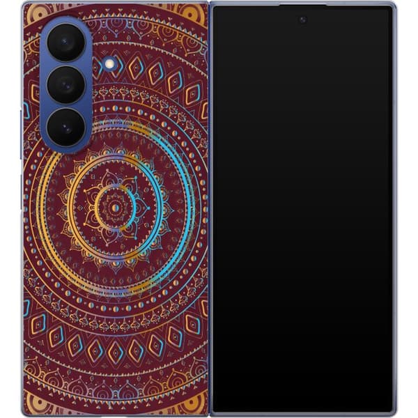 Kompatibelt Mobildeksel til Samsung Galaxy Z Fold7 Vinrød mandala rød