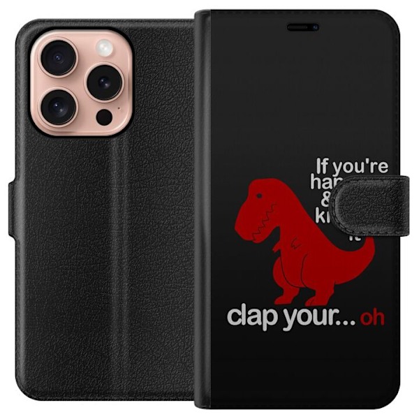 Apple iPhone 16 Pro Lompakkokotelo Dinosaurus