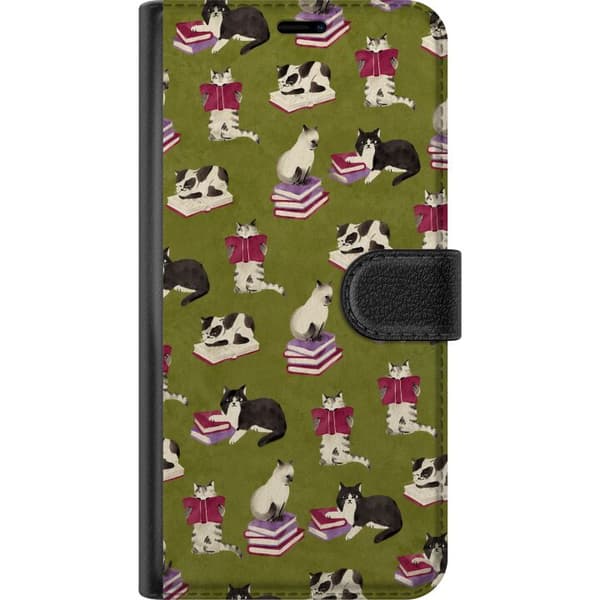 Kompatibel Tegnebogsetui til OnePlus Nord CE6 Grøn kattegrafik grøn
