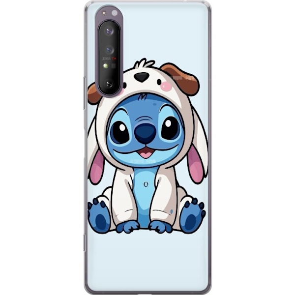 Sony Xperia 1 II Läpinäkyvä kuori Stitch Koirapuku Lilo & Stitch Disney Hauska Design Sininen Avaruusolento Sarjakuva Hahmo Suosittu Lapsille Suosi