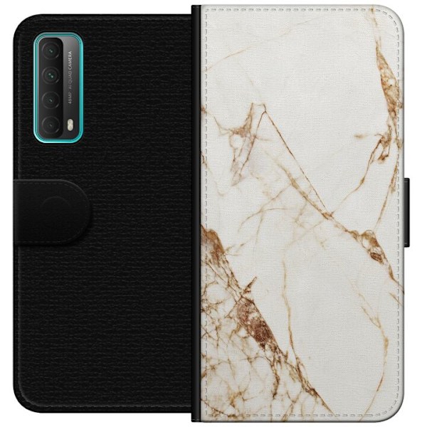 Huawei P smart 2021 Plånboksfodral Vit marmor