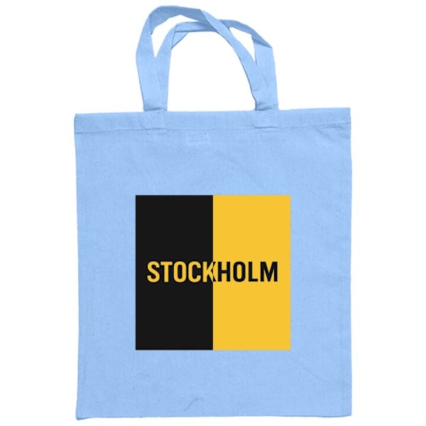 Mulepose | Holdbar Indkøbstaske i Stof Stockholm - fodbold Lyseblå one size