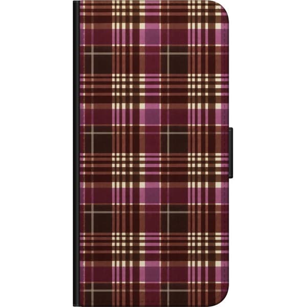 Kompatibel Tegnebogsetui til Xiaomi Redmi Note 8 Pro  Vinrød tartan rød