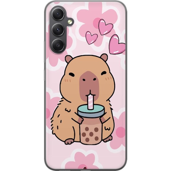 Samsung Galaxy A05s Läpinäkyvä kuori Kawaii Capybara Sydän