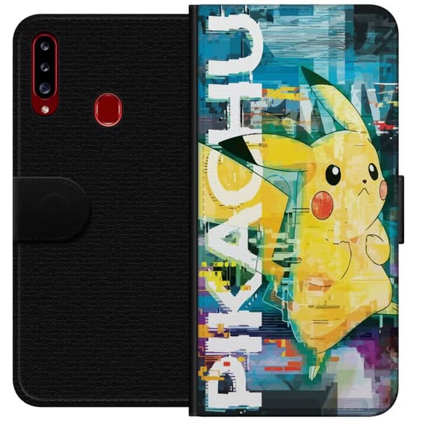 Kompatibelt Plånboksfodral till Samsung Galaxy A20s Pikachu