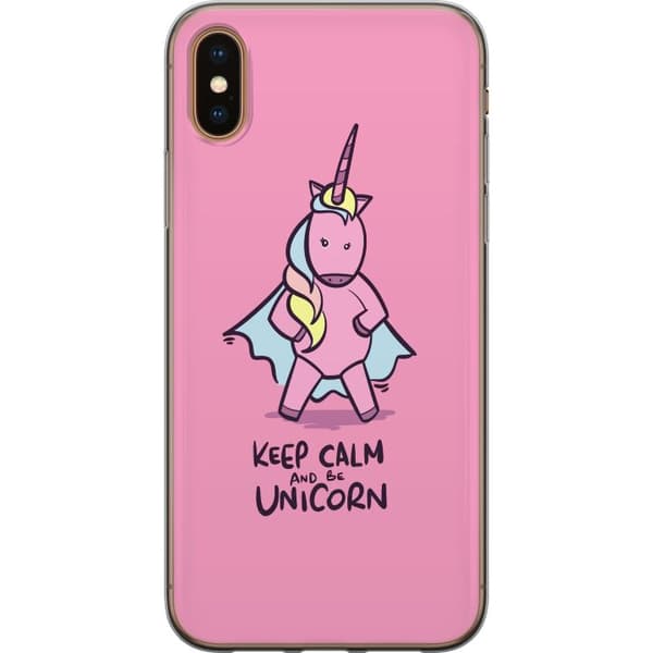 Kompatibelt Mobilskal till Apple iPhone XS Keep Calm Enhörning