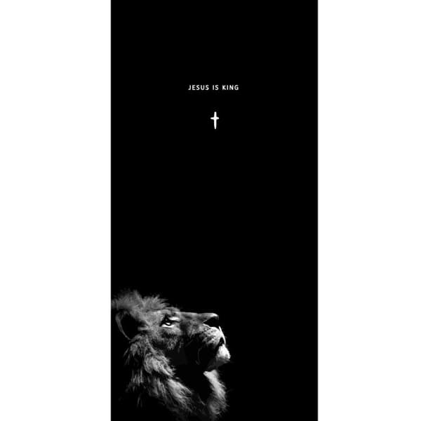 Kompatibel Tegnebogsetui til Apple iPhone 13 Pro Lejon med Jesus is King citat sort