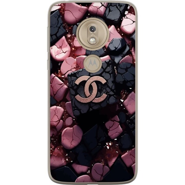 Motorola Moto G7 Play Genomskinligt Skal Chanel Black and Pink