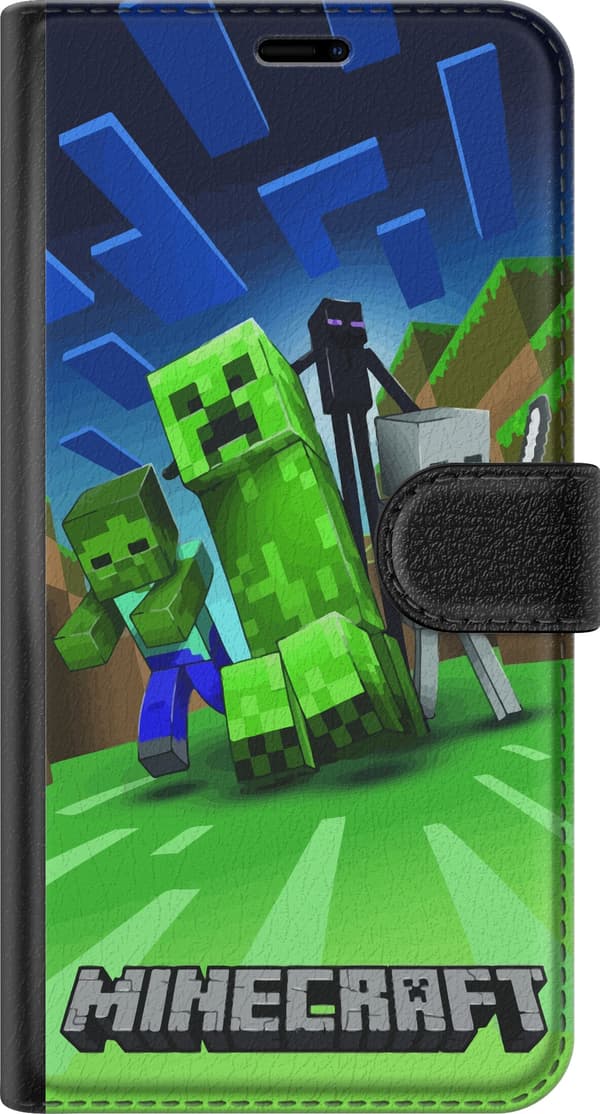 Kompatibelt Lommeboketui til Apple iPhone 11 Minecraft Creeper mobilskal i klassisk grön pixelstil
