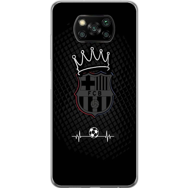 Xiaomi Poco X3 NFC Läpinäkyvä kuori FC Barcelona Emblem Jalkapalloaihe Sininen Punainen Seuramerkki Katalonia La Liga Fanit Suosittu Ikoninen