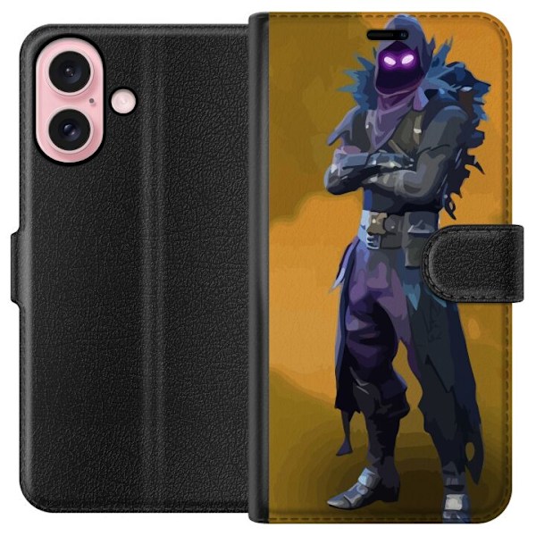 Apple iPhone 16 Lompakkokotelo Fortnite - Raven