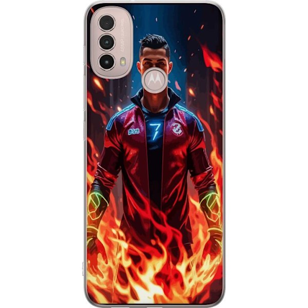 Motorola Moto E40 Gjennomsiktig deksel Ronaldo Inferno - fotba