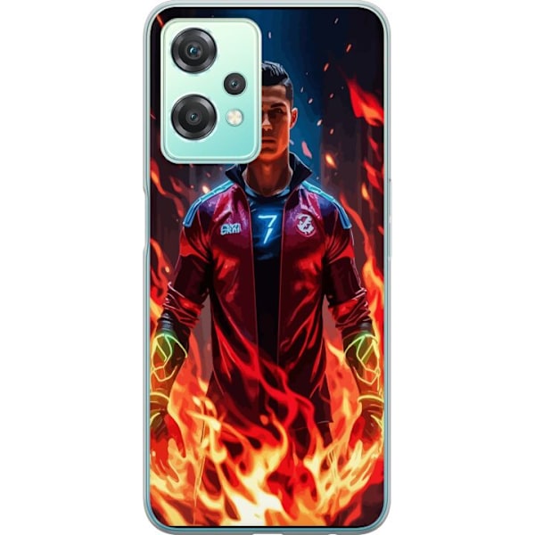 OnePlus Nord CE 2 Lite 5G Läpinäkyvä kuori Ronaldo Inferno - jalkapallolegenda liekeissä