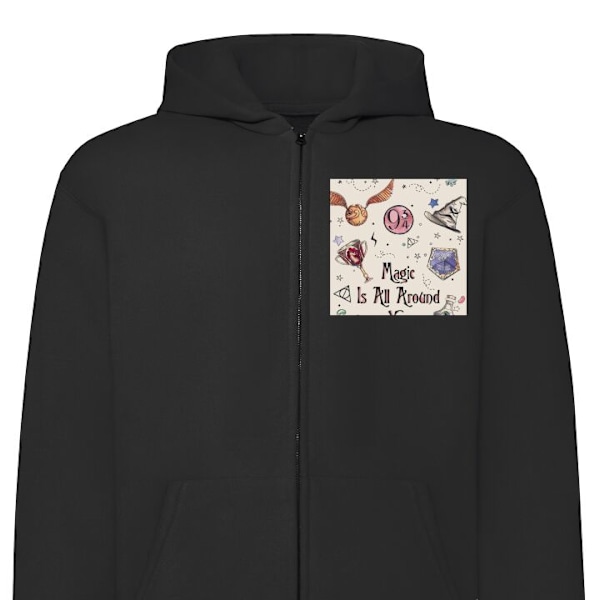 Zip-Hoodie | Huvtröja med Dragkedja för Vuxna Harry Potter svart M