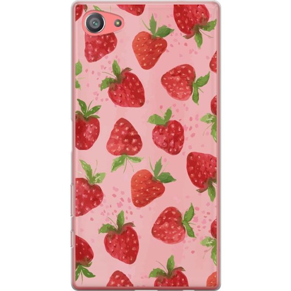 Sony Xperia Z5 Compact Gennemsigtig cover Jordbærdrømme - Retro-stil jordbærmønster