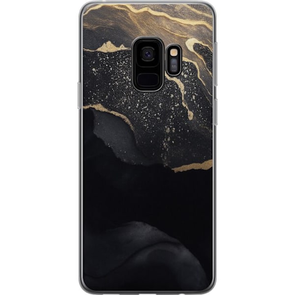 Samsung Galaxy S9 Gennemsigtig cover Sort guld abstrakt