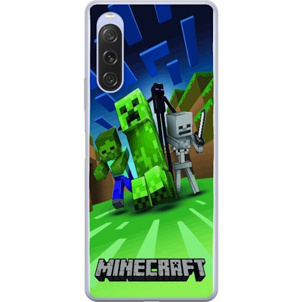 Sony Xperia 10 V Läpinäkyvä kuori Minecraft Creeper mobilskal i klassisk grön pixelstil