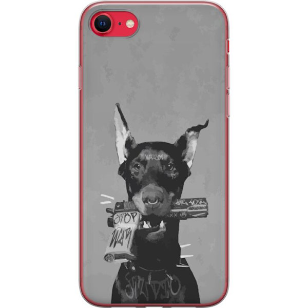 Apple iPhone SE (2022) Gennemsigtig cover Grå Hund Grafisk Design Sejt Dyremotiv Gadekunst Urban Trend Hundeejer Stil Populært Motiv
