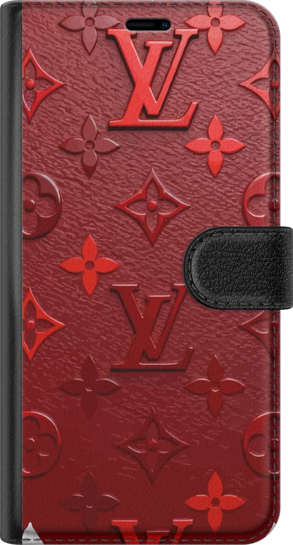 Kompatibelt Plånboksfodral till Google Pixel 10 Pro Rött mönster med bokstavsmonogram blommor och geometriska symboler röd