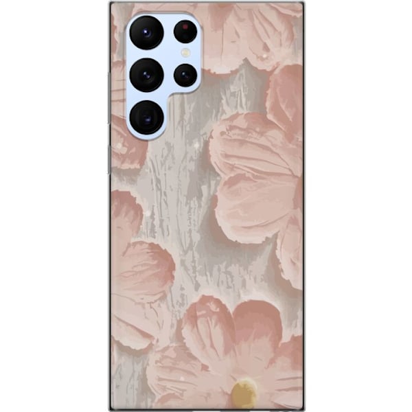 Samsung Galaxy S22 Ultra 5G Genomskinligt Skal Rosa Blommor