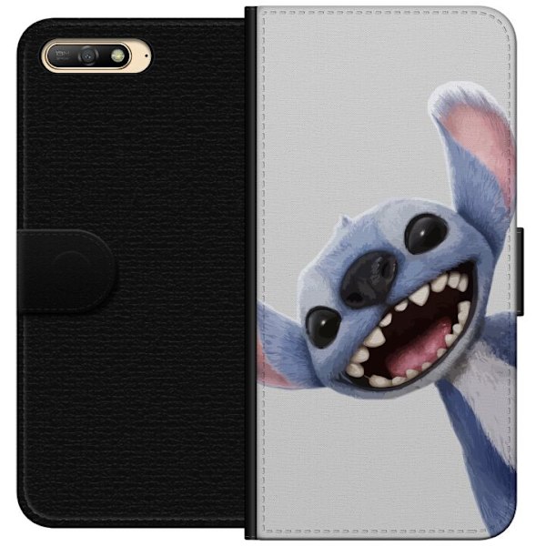 Huawei Y6 (2018) Tegnebogsetui Stitch i fart - Kawaii-design t