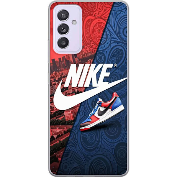 Samsung Galaxy A82 5G Genomskinligt Skal Nike Logotyp Röd Blå Sneaker Stil Sport Fashion Populärt Swoosh Motiv Träningskläder Grafisk Ikon