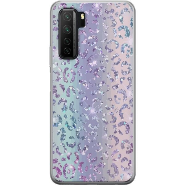 Huawei P40 lite 5G Gjennomsiktig deksel Glitter Leopard