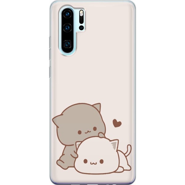 Huawei P30 Pro Genomskinligt Skal Kawaii Söta katter