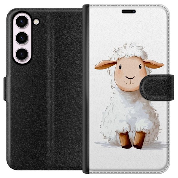 Samsung Galaxy S23+ Lompakkokotelo Suloinen Lammas - lasten ja vauvan tuotteita sarjakuvatyyliin