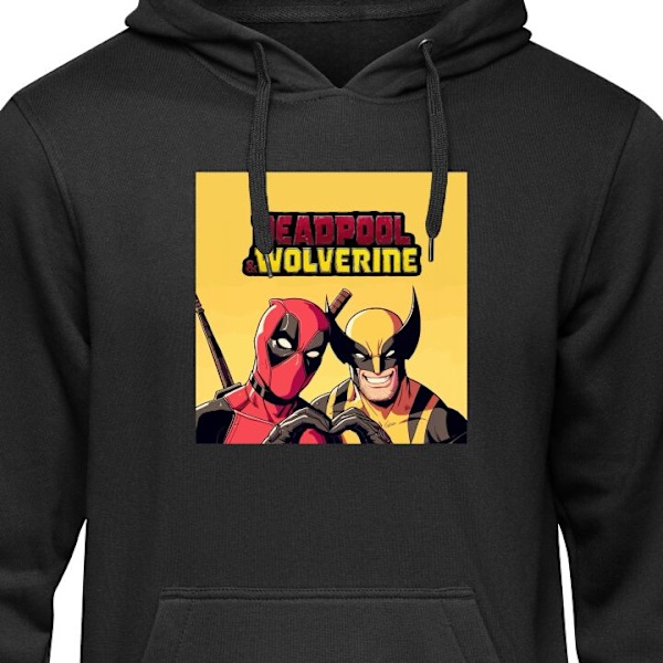 Barn-Hoodie | Mjuk Huvtröja för Barn Deadpool & Wolverine svart 9-11 År