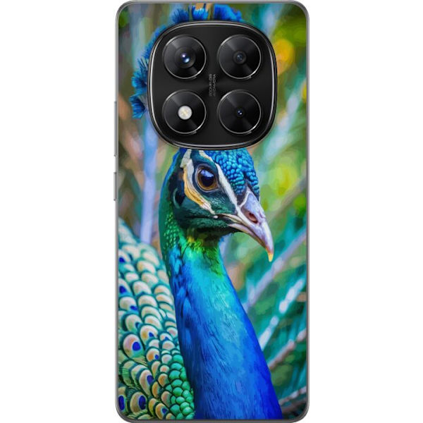 Xiaomi Redmi Note 14 Pro Läpinäkyvä kuori Pavun Sulat Värikäs Design Lintuaihe Eksoottinen Graafinen Suunnittelu Luonto Ylellinen Koristelu