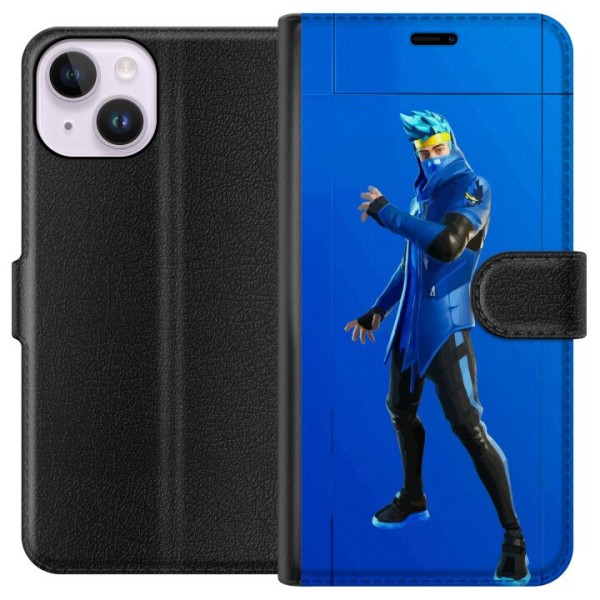 Apple iPhone 14 Lompakkokotelo Fortnite - Ninja Blue