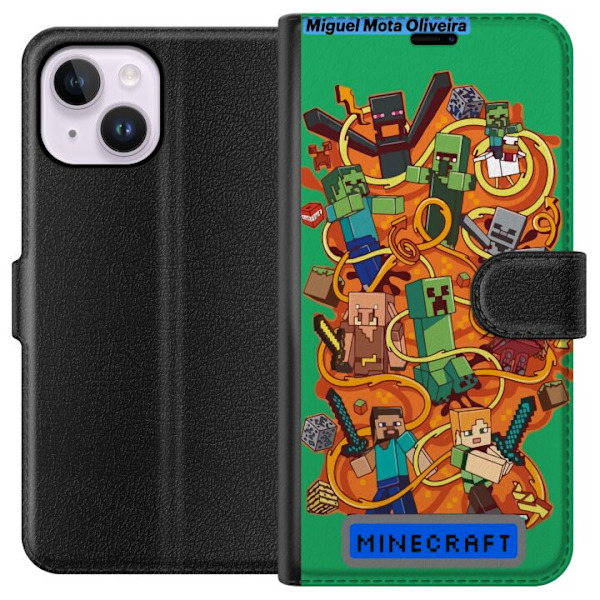 Apple iPhone 15 Plus Plånboksfodral Minecraft