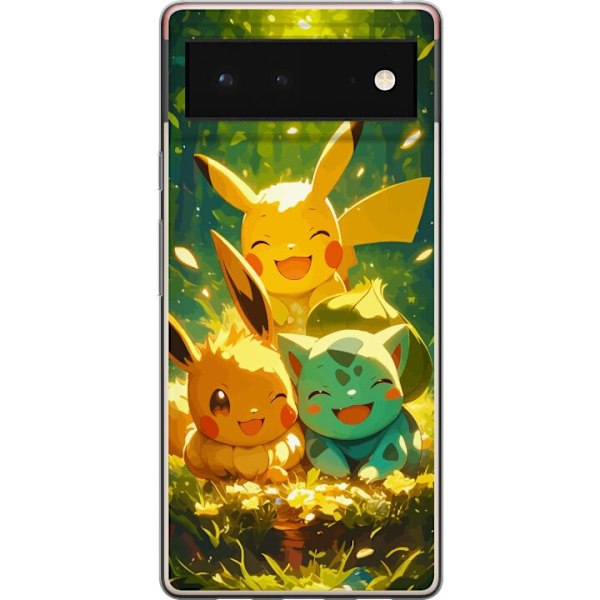 Google Pixel 6 Läpinäkyvä kuori Pixelmonster pelityyli - v