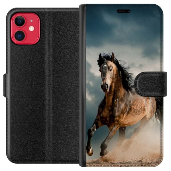 Kompatibel Tegnebogsetui til Apple iPhone 11 Hest