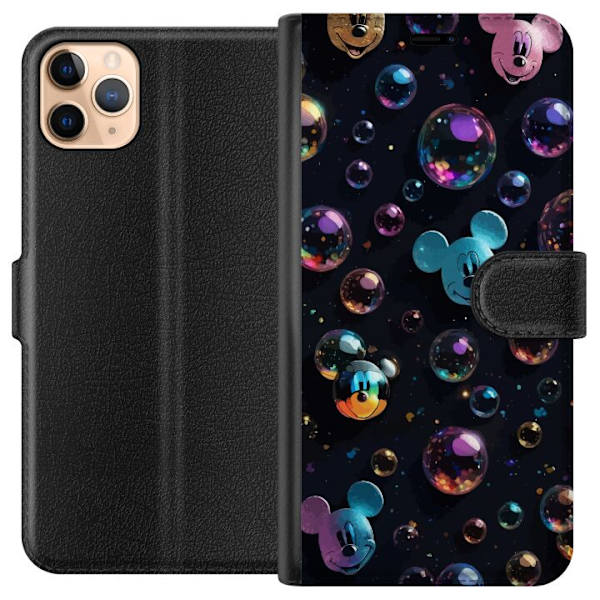 Apple iPhone 11 Pro Max Lompakkokotelo  Mikki Hiiri Disney Kuplat Suunnittelu Hauska Motiivi Suosittu Disney-hahmo Piirrossarja Lasten Klassikko